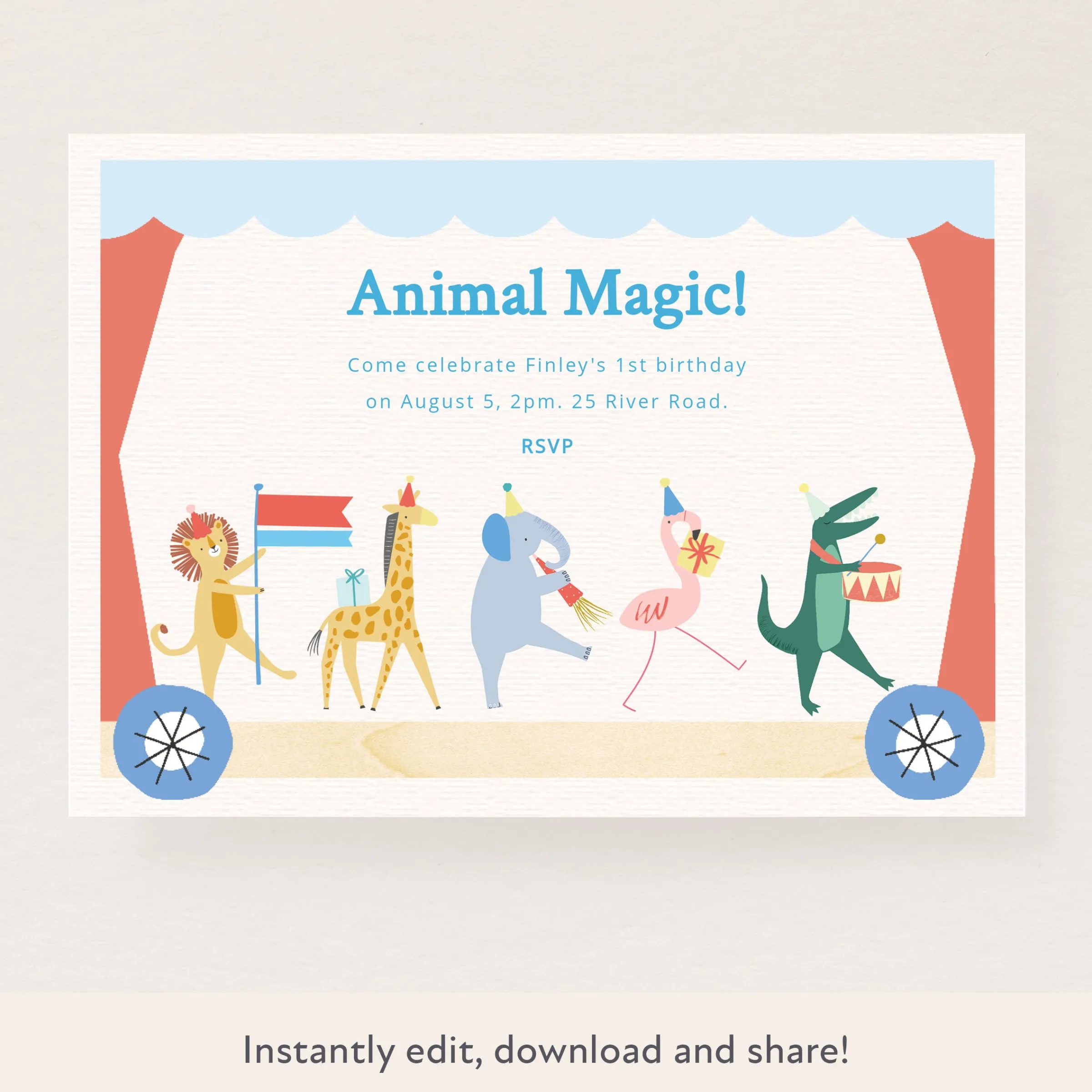 Animal Parade Download & Print Invitation>Meri Meri Outlet