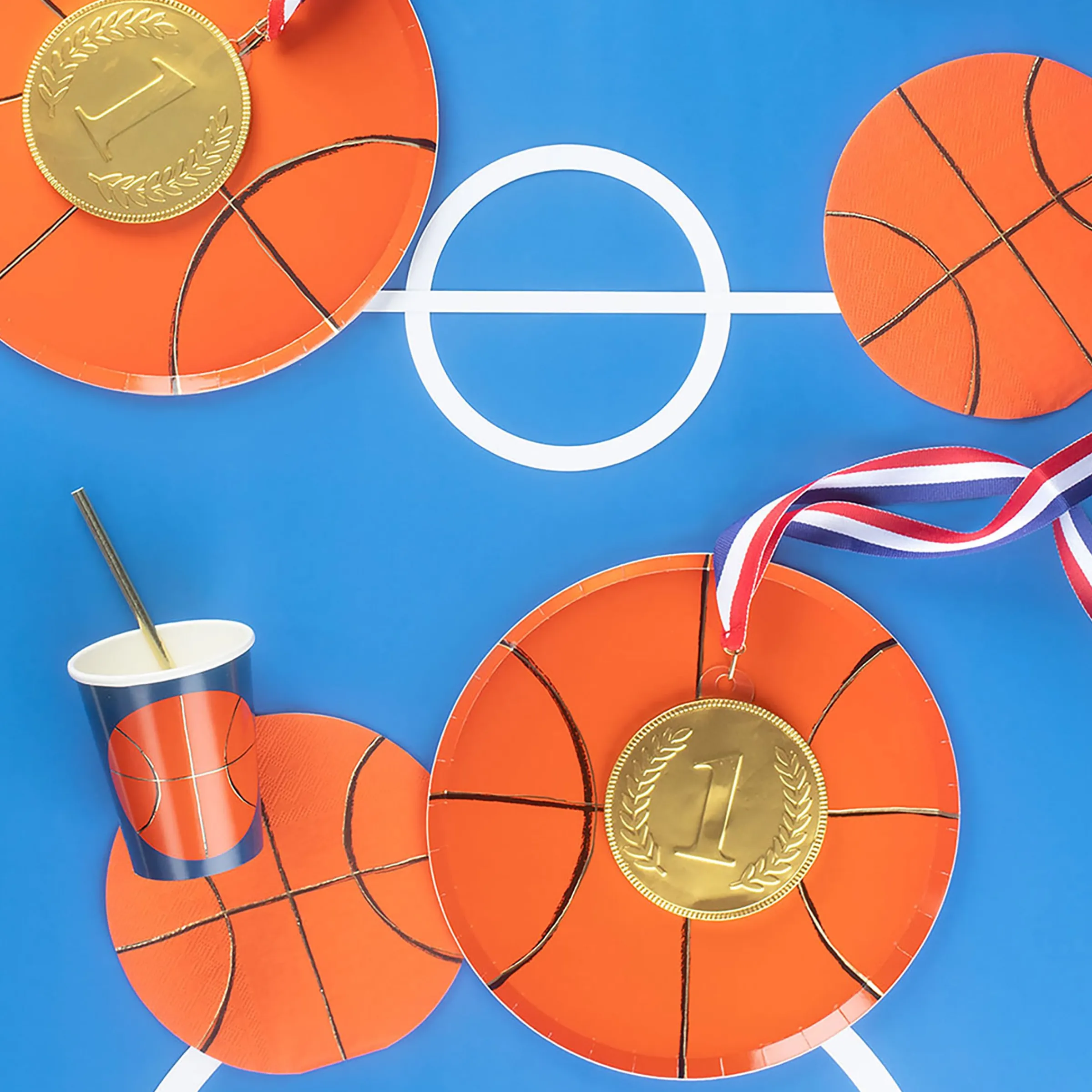 Basketball Cups (x 8)>Meri Meri Clearance