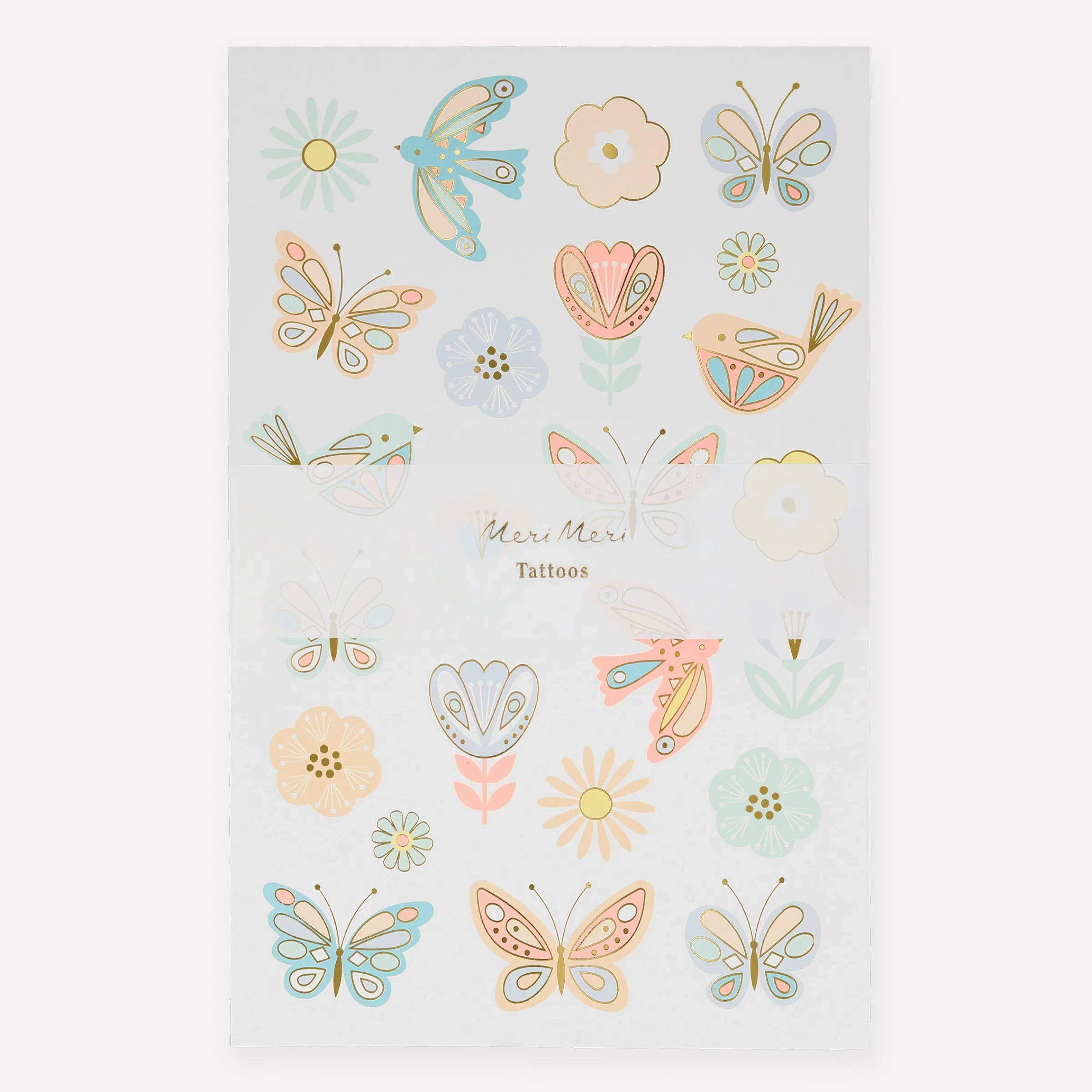 Birds & Butterflies Tattoo Sheets (x 2 sheets)>Meri Meri Clearance