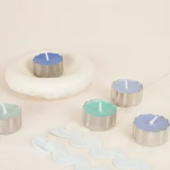 Blue & Green Tealight Candles (x 10)>Meri Meri Sale