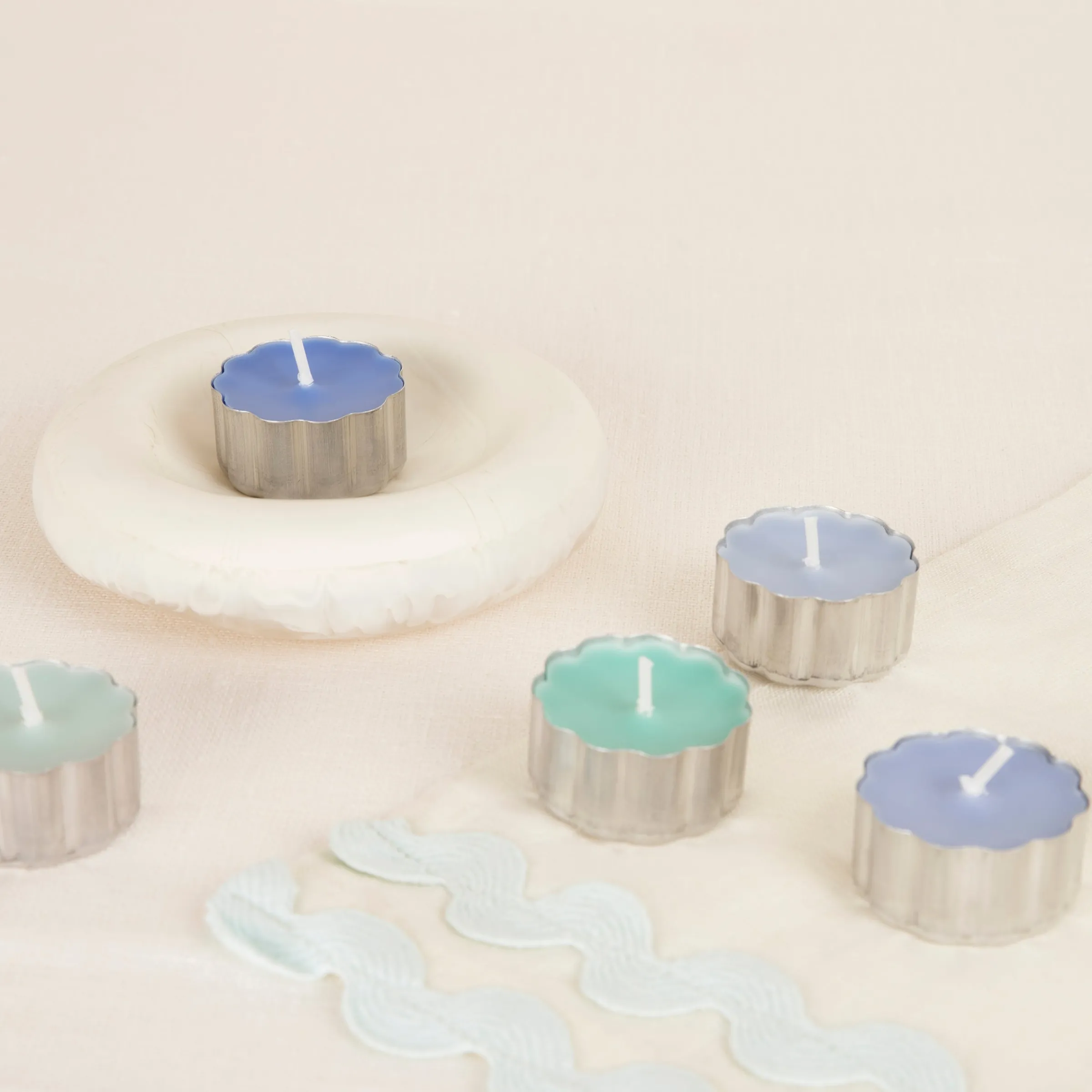 Blue & Green Tealight Candles (x 10)>Meri Meri Sale