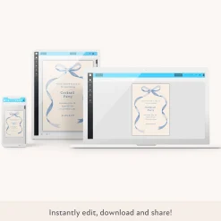 Blue Bow Ribbon Download & Print Invitation>Meri Meri Online