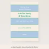 Blue Cabana Stripe Download & Print Invitation>Meri Meri Hot
