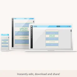 Blue Cabana Stripe Download & Print Invitation>Meri Meri Hot