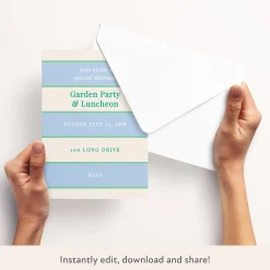 Blue Cabana Stripe Download & Print Invitation><noscript><img width=