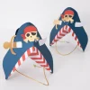 Blue Pirate Party Hats (x 8)>Meri Meri Online
