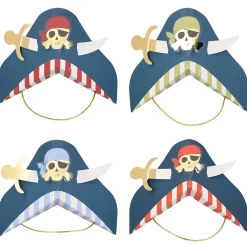 Blue Pirate Party Hats (x 8)><noscript><img width=