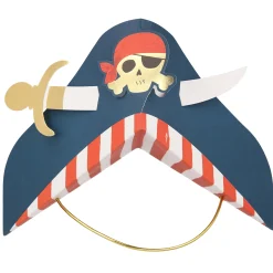Blue Pirate Party Hats (x 8)><noscript><img width=