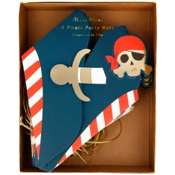 Blue Pirate Party Hats (x 8)><noscript><img width=
