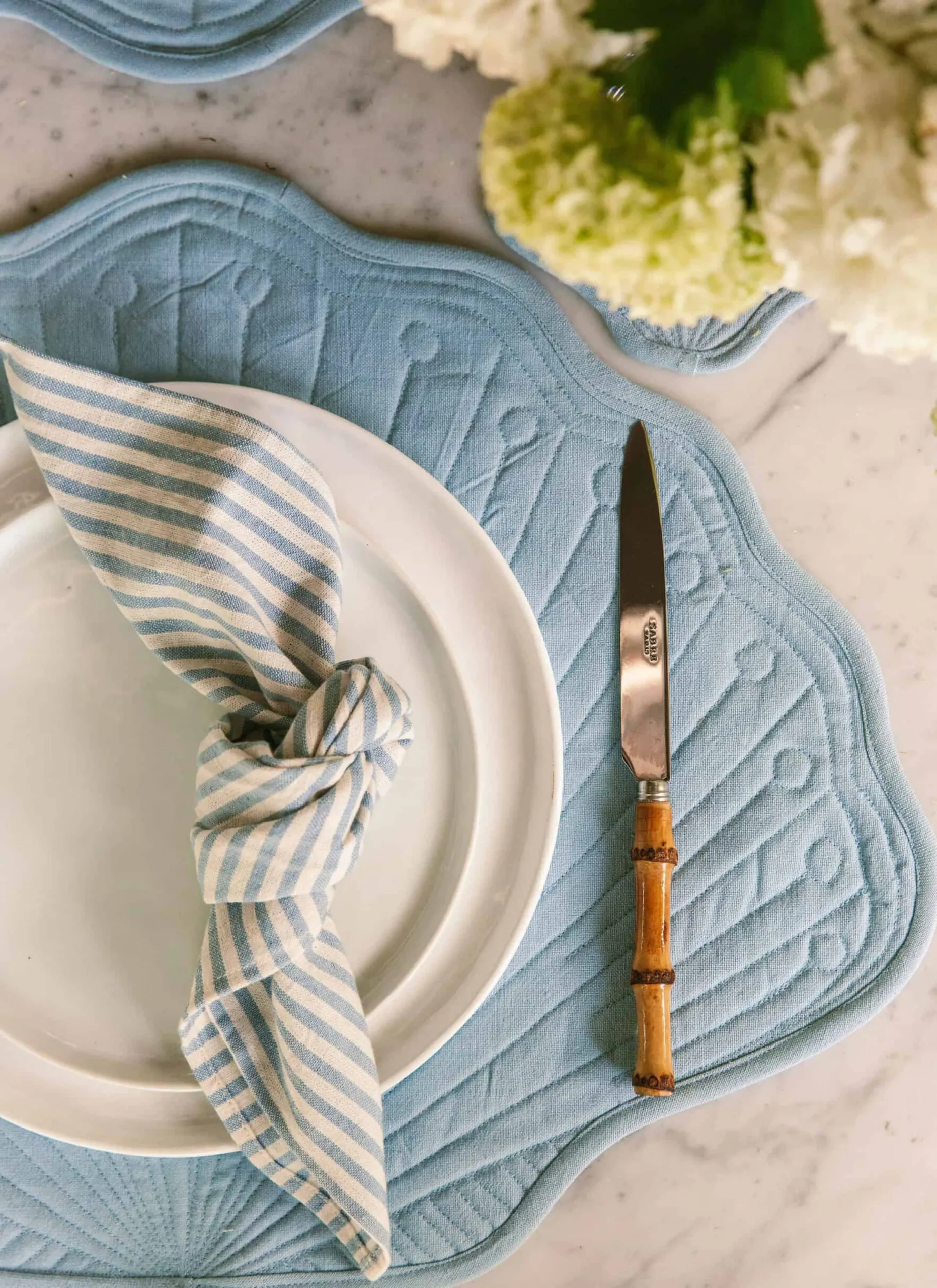 Blue Quilted Shell Placemat>Meri Meri Clearance