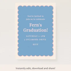 Blue Scallop Download & Print Invitation>Meri Meri Best