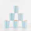 Blue Stripe Cups (x 8)>Meri Meri Hot