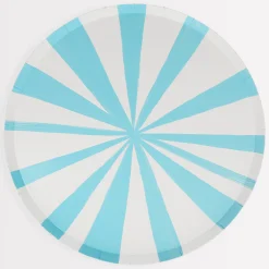 Blue Stripe Dinner Plates (x 8)>Meri Meri Online