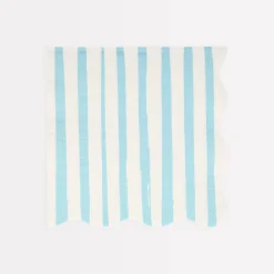 Blue Stripe Large Napkins (x 16)>Meri Meri Clearance