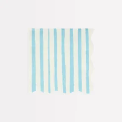 Blue Stripe Small Napkins (x 16)>Meri Meri Best