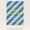 Blue/Mint Fun Stripe Download & Print Invitation>Meri Meri Best