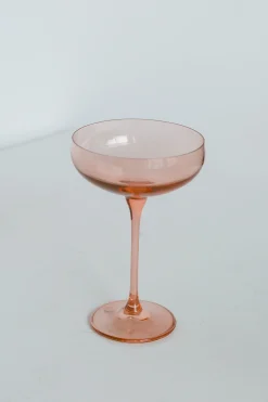 Blush Pink Champagne Coupe Stemware (x 6)><noscript><img width=