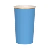 Bright Blue Highball Cups (x 8)>Meri Meri Hot