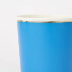 Bright Blue Highball Cups (x 8)>Meri Meri Hot