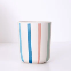 Bright Stripe Reusable Bamboo Cups (x 6)>Meri Meri Sale