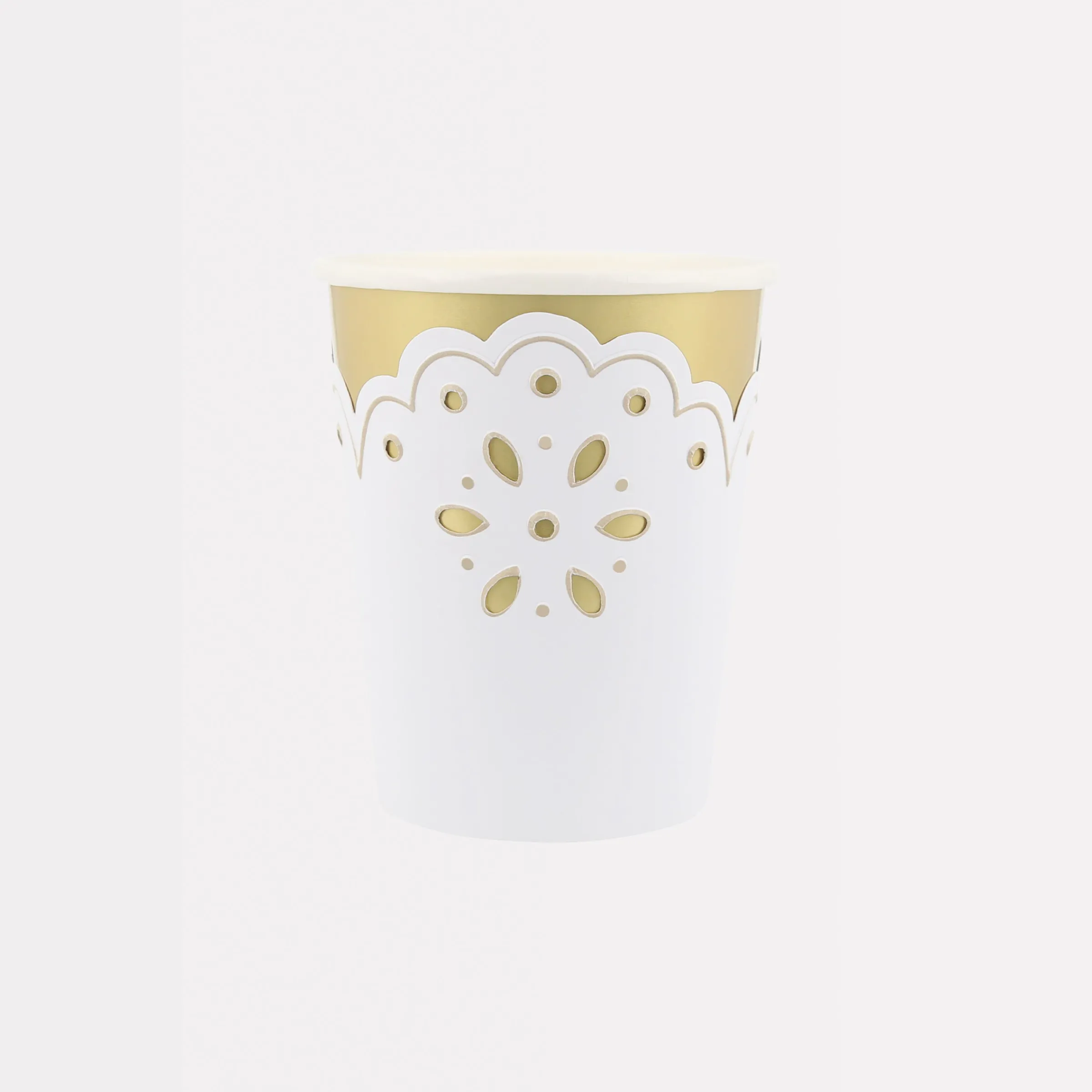 Broderie Anglaise Lace White Cups (x 8)>Meri Meri Hot