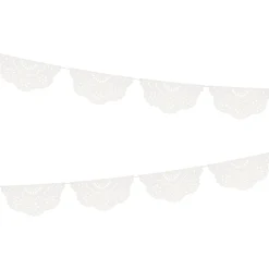 Broderie Anglaise Lace White Pennant Garland>Meri Meri New