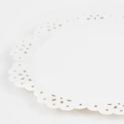 Broderie Anglaise Lace White Side Plates (x 8)><noscript><img width=