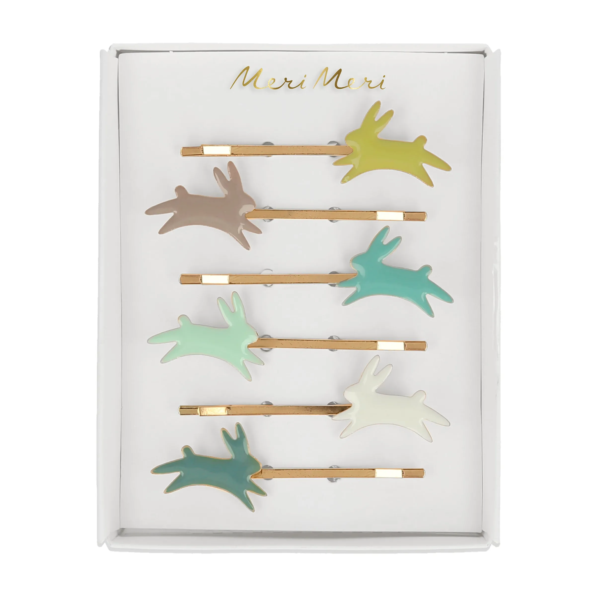 Bunny Enamel Hair Slides (x 6)>Meri Meri Clearance