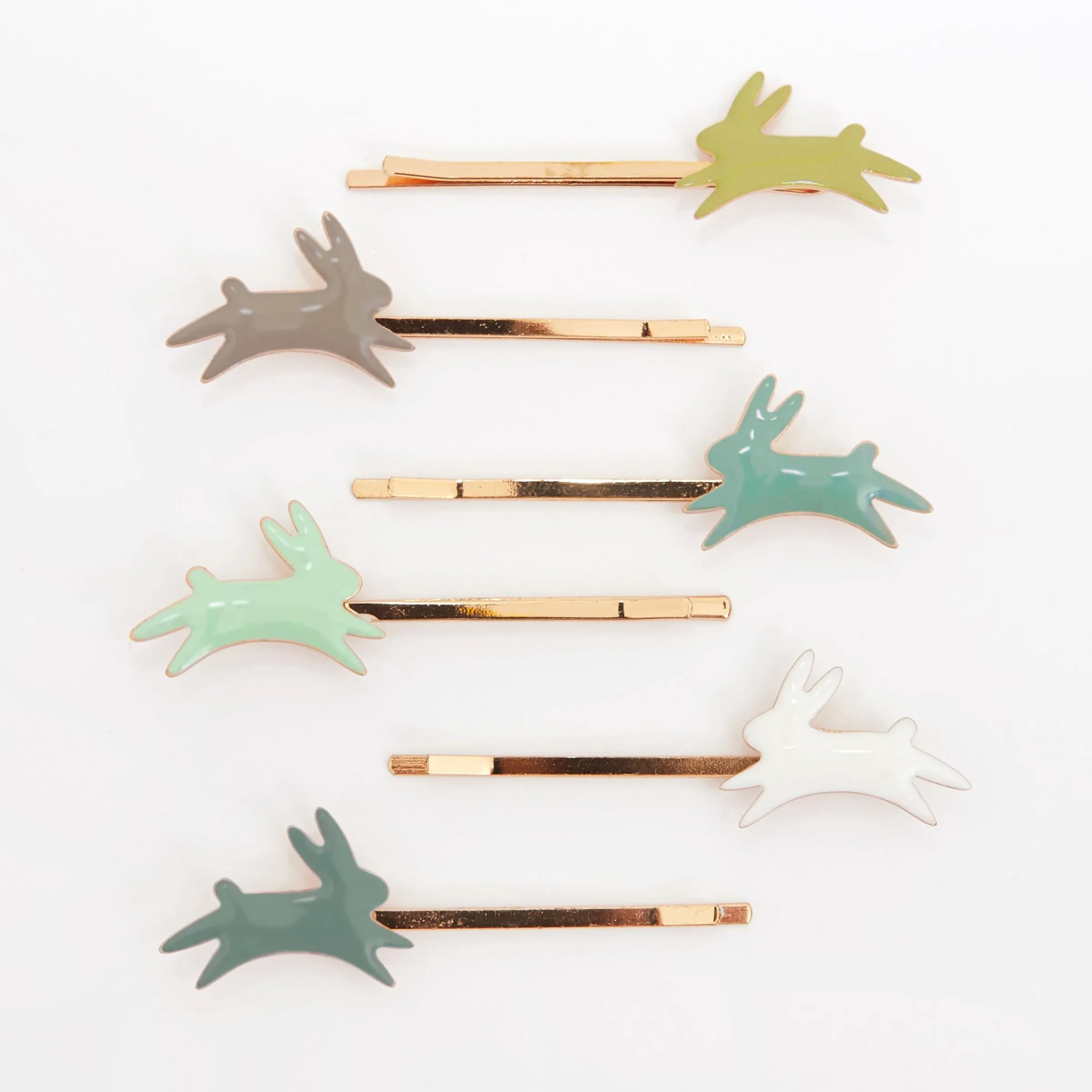 Bunny Enamel Hair Slides (x 6)>Meri Meri Clearance