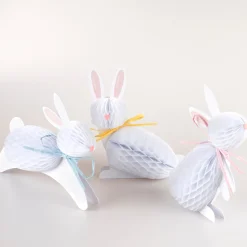 Bunny Honeycomb Decorations (x 6)>Meri Meri Clearance