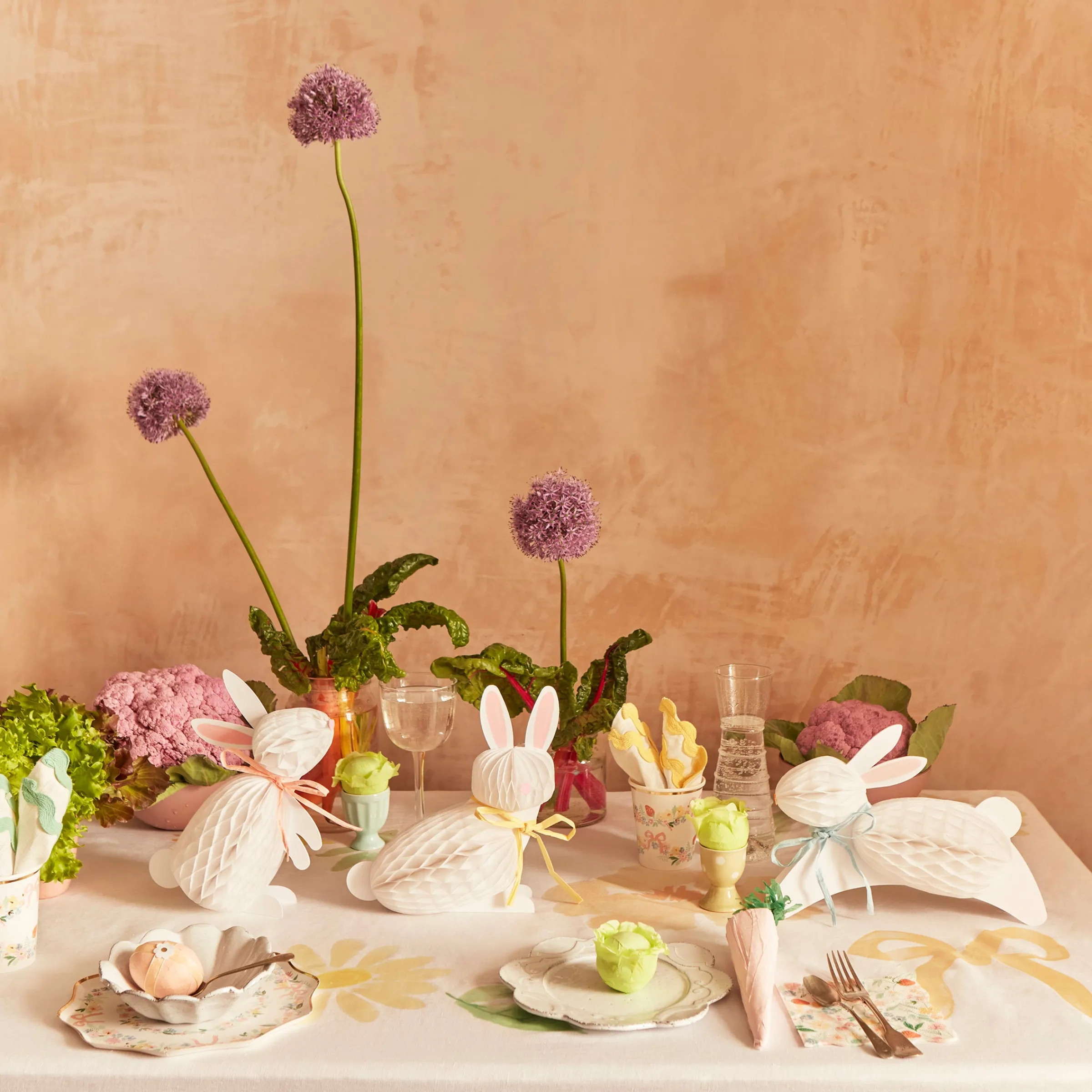 Bunny Honeycomb Decorations (x 6)>Meri Meri Clearance
