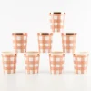 Burnt Orange Gingham Cups (x 8)>Meri Meri Best