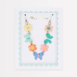Butterflies & Flowers Enamel Charm Necklace>Meri Meri New