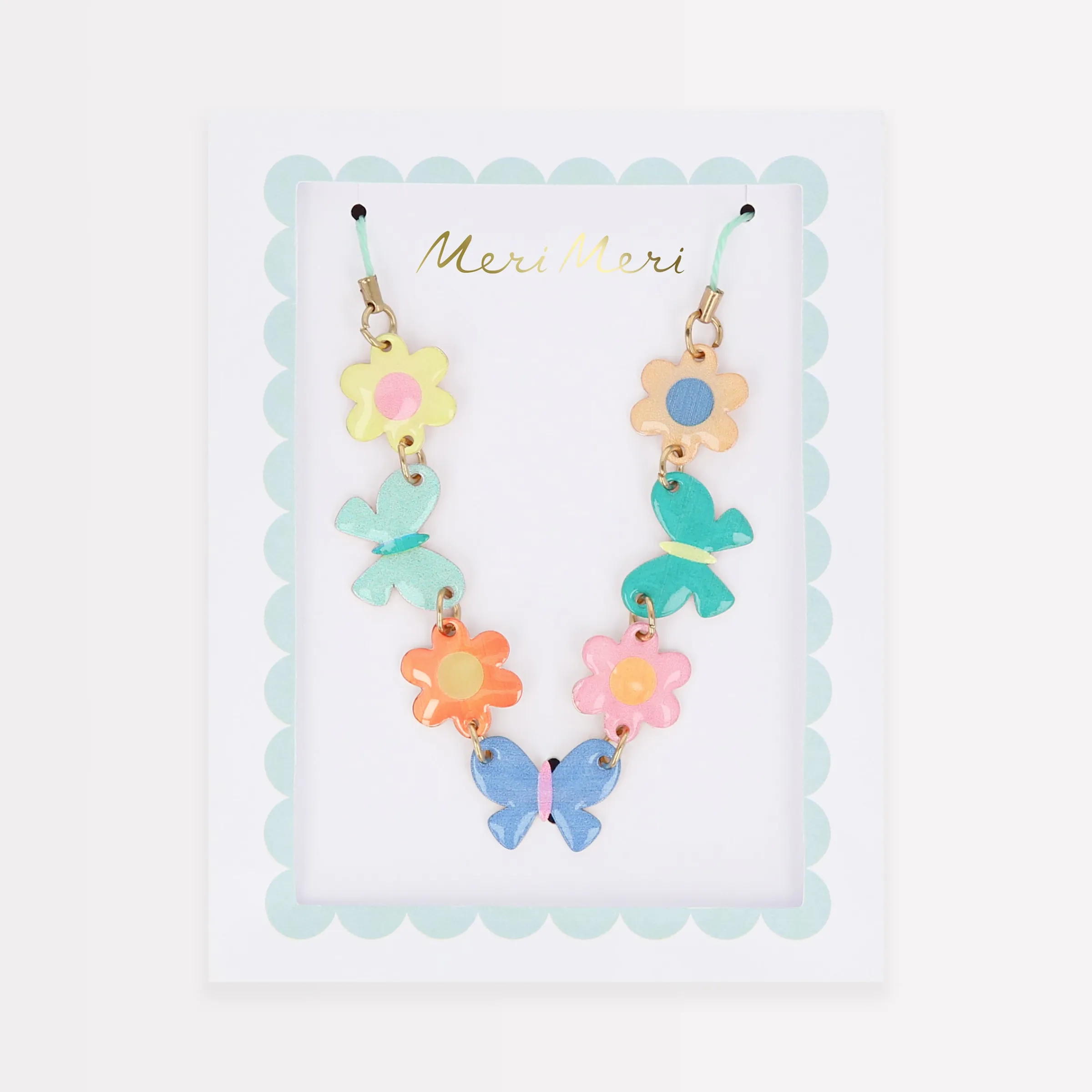 Butterflies & Flowers Enamel Charm Necklace>Meri Meri New