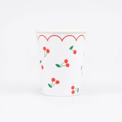 Cherry Pattern Cups (x 8)>Meri Meri Fashion