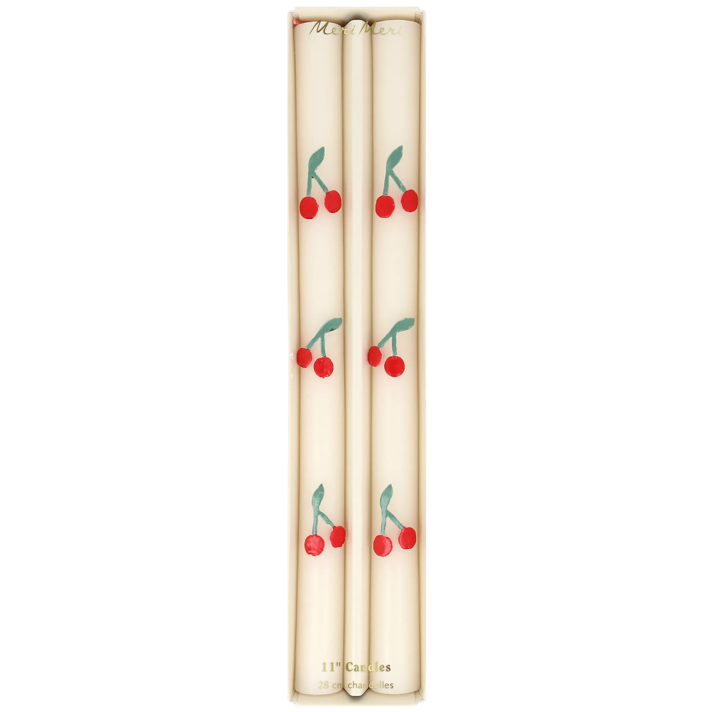 Cherry Table Candles (x 2)>Meri Meri Hot