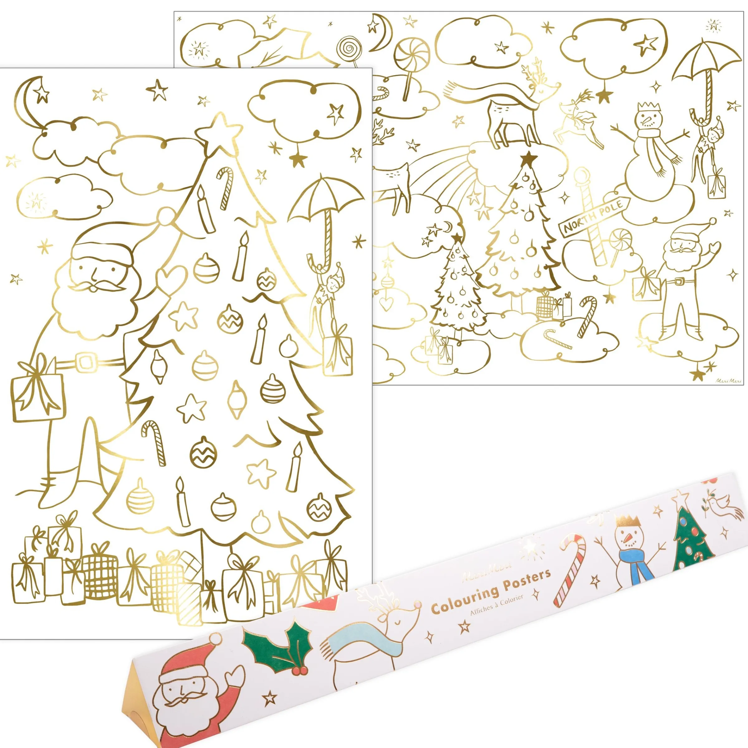 Christmas Coloring Posters (x 2)>Meri Meri Discount
