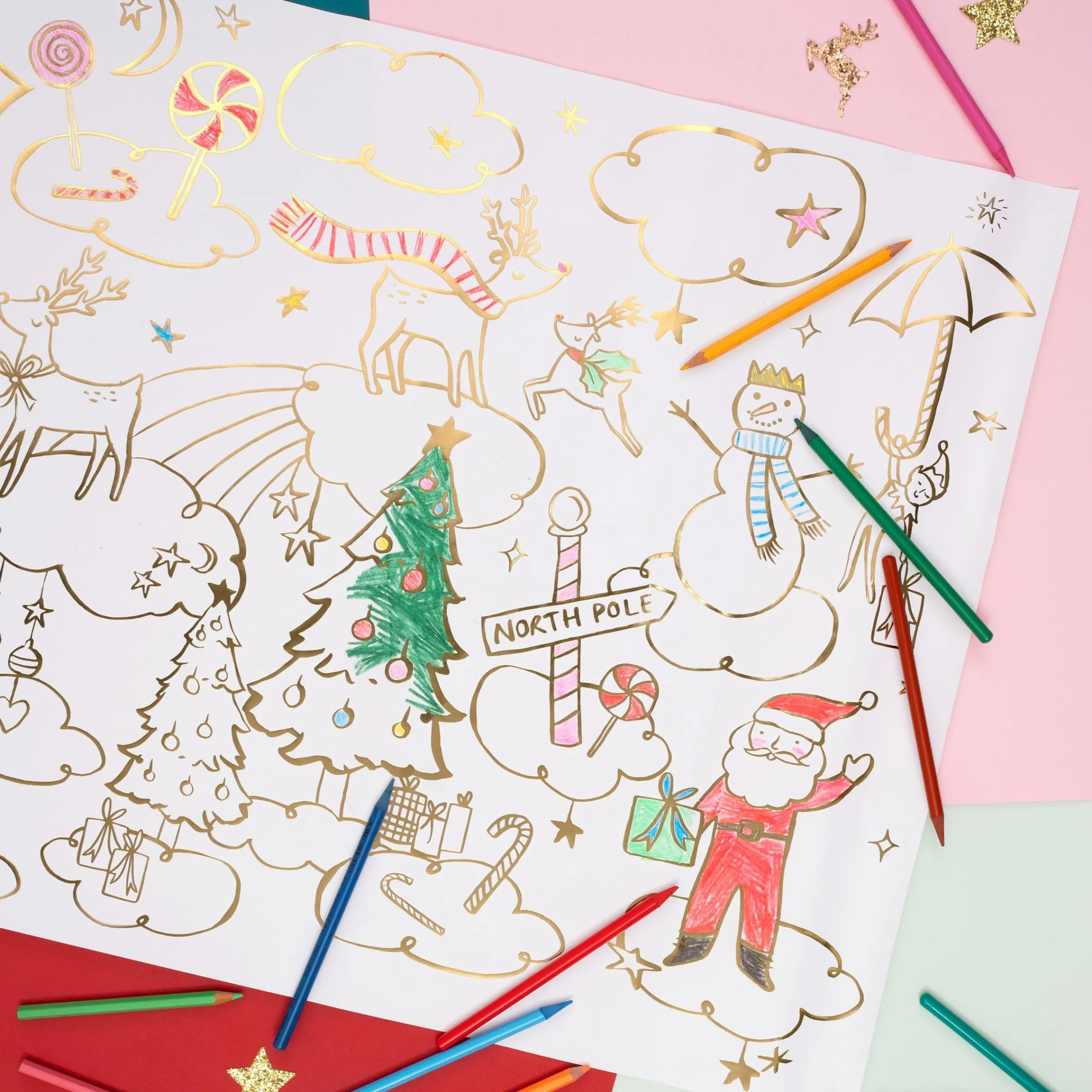 Christmas Coloring Posters (x 2)>Meri Meri Discount
