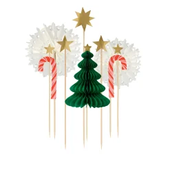 Christmas Honeycomb Cake Topper Set (x 10)>Meri Meri Sale