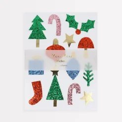 Christmas Icon Chunky Glitter Stickers (x 8 sheets)>Meri Meri Sale