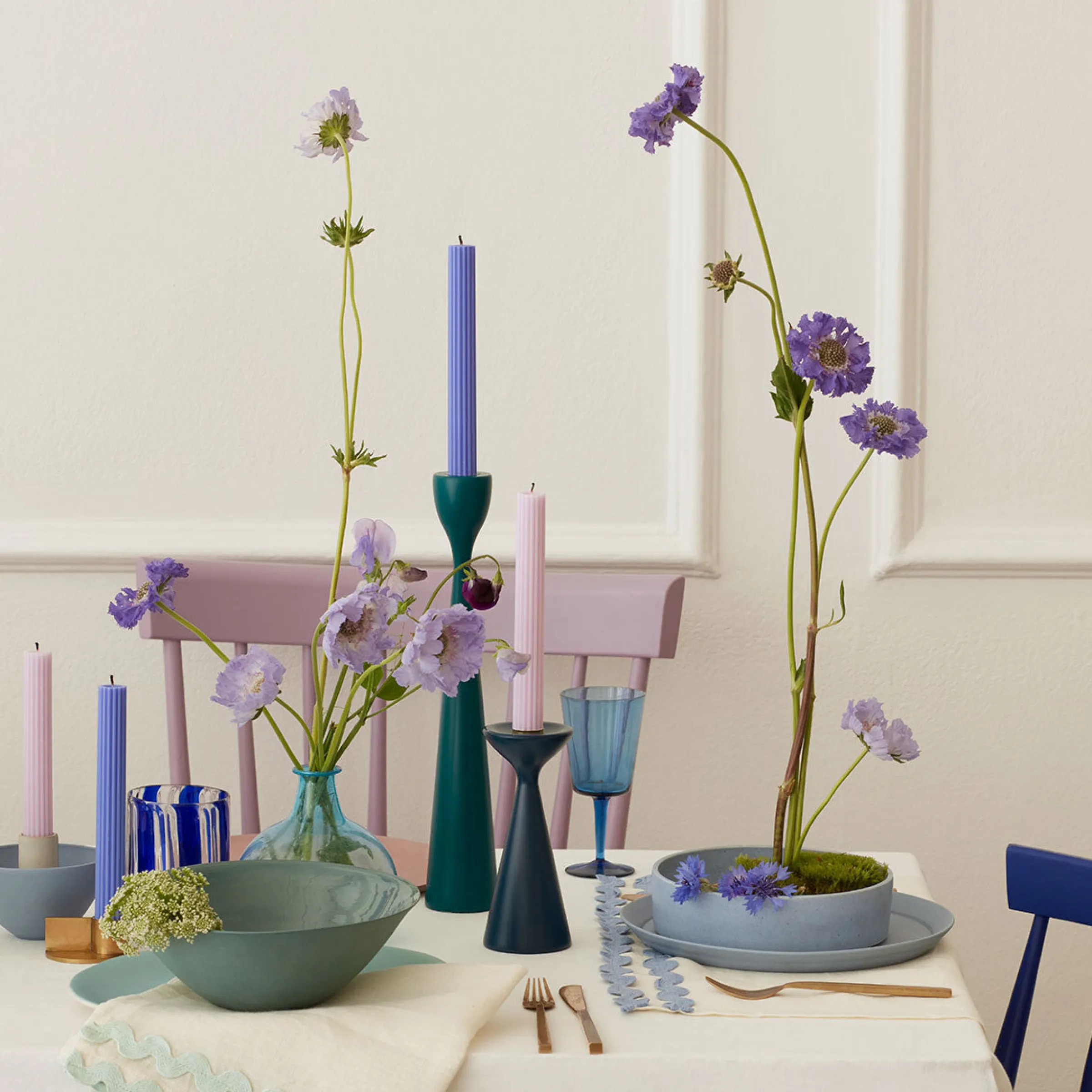 Cobalt Blue Table Candles (x 2)>Meri Meri Online