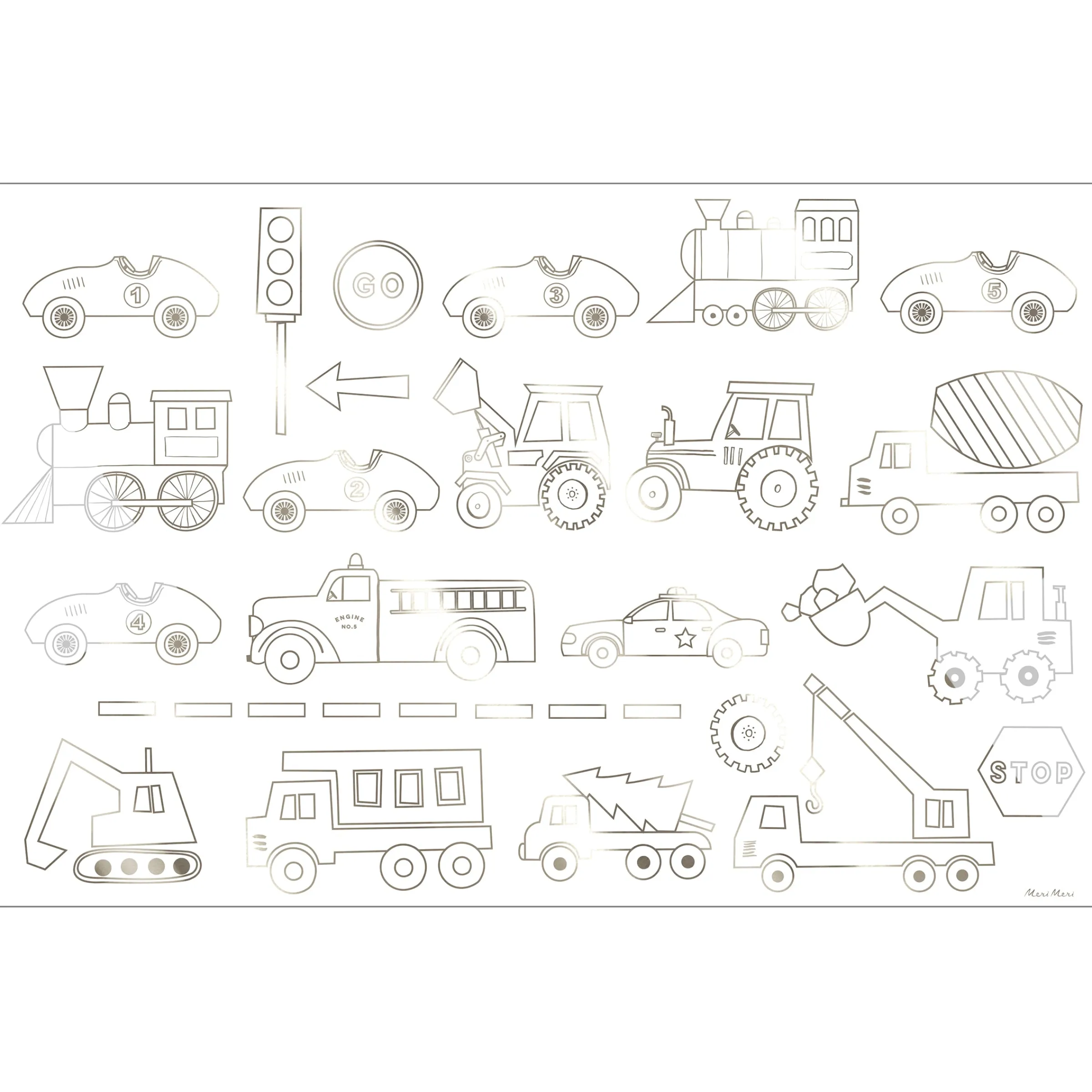 Construction Coloring Posters (x 2)>Meri Meri Clearance