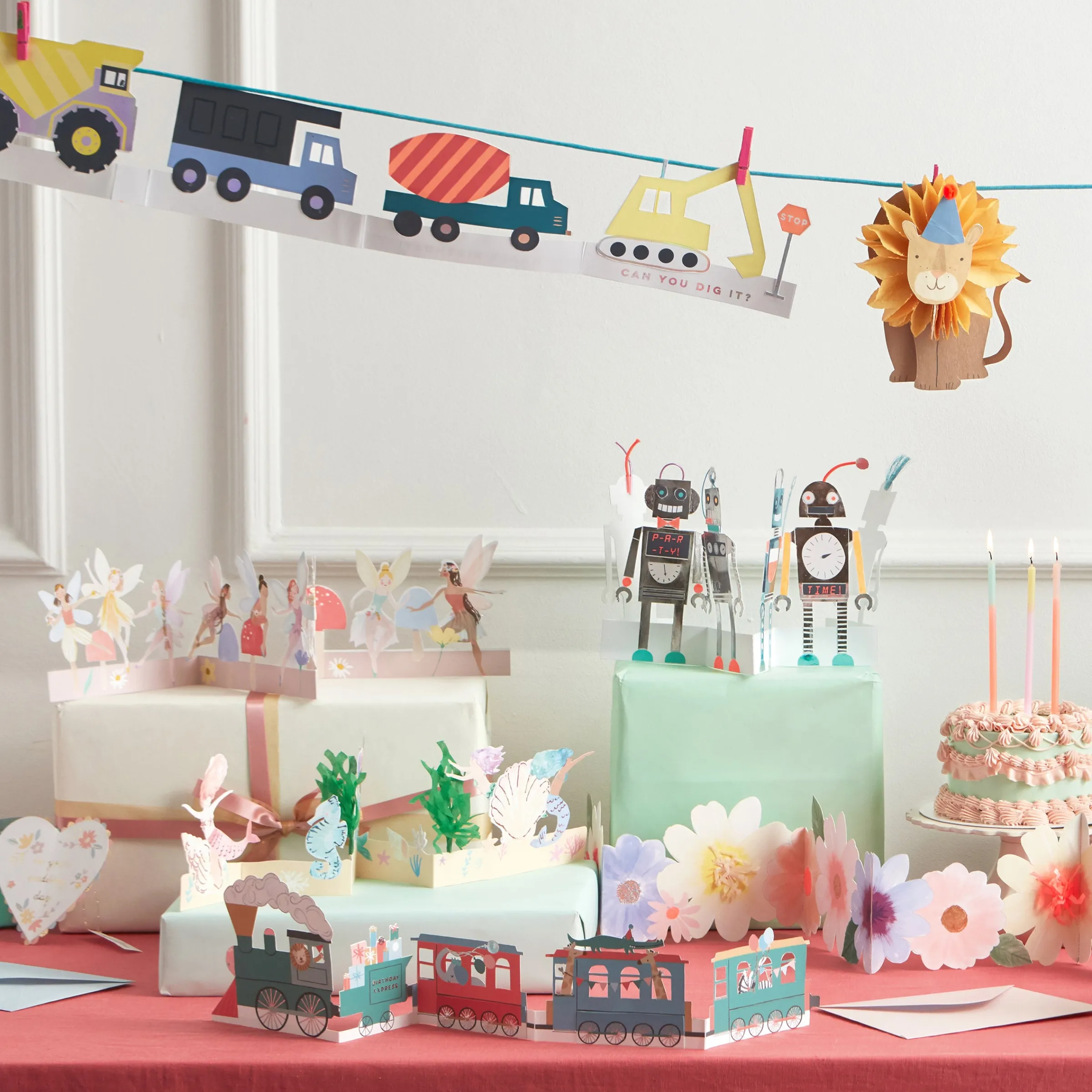 Construction Vehicles Birthday Card>Meri Meri Online