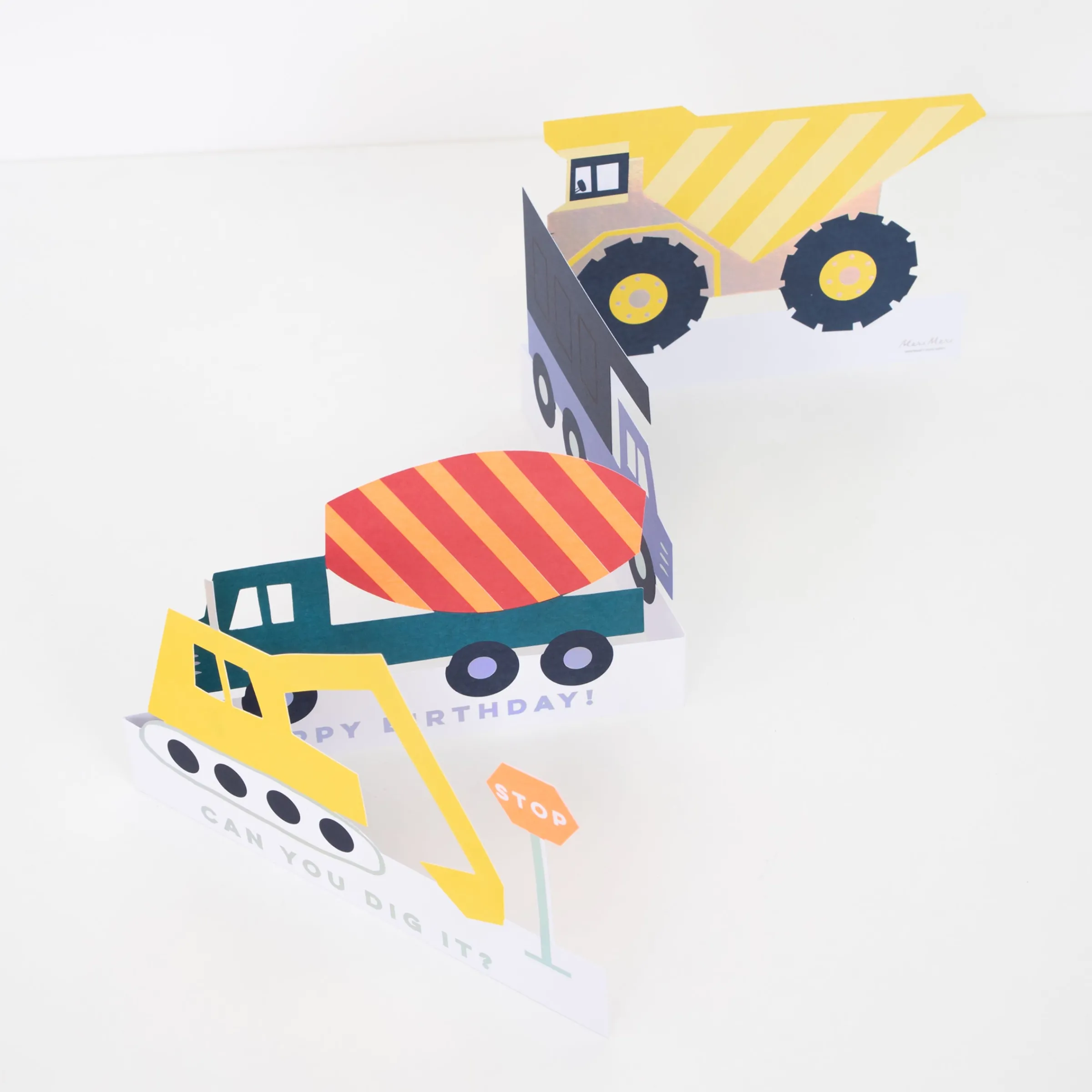 Construction Vehicles Birthday Card>Meri Meri Online