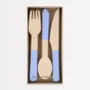 Cornflower Blue Wooden Cutlery Set (x 24)>Meri Meri Fashion