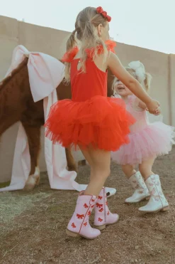 Cowgirl Red + Pink Bow Boots>Meri Meri Online