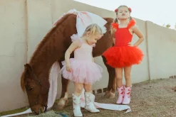 Cowgirl Red + Pink Bow Boots><noscript><img width=