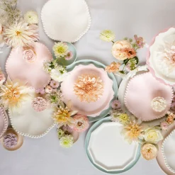 Cream Decorative Edge Compostable Side Plates (x 8)>Meri Meri Clearance