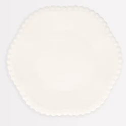 Cream Dot Edged Flower Compostable Dinner Plates (x 8)>Meri Meri New