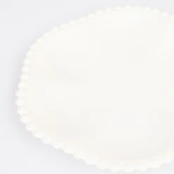 Cream Dot Edged Flower Compostable Dinner Plates (x 8)><noscript><img width=